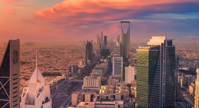Riyadh skyline at dusk